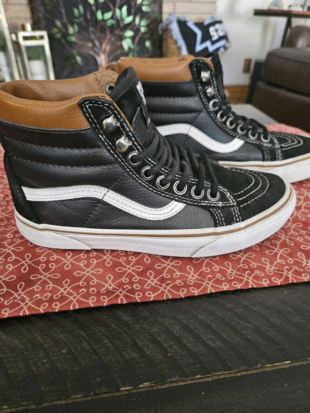 Vans Kids Black and Brown High-Top Sneakers